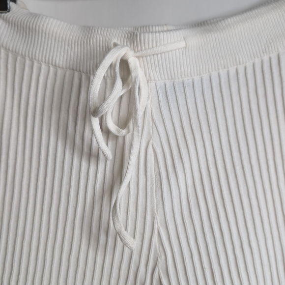 Ribbed Lounge Ankle Drawstring Pants, Size L - Picture 3 of 7